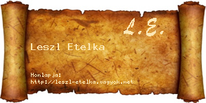 Leszl Etelka névjegykártya